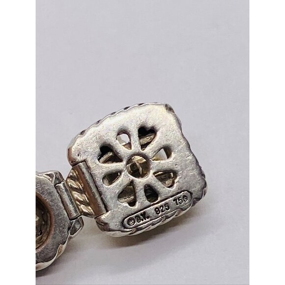 David Yurman Sterling Silver and 18k Yellow Gold Albion Station Diamond Bracelet - Picture 3 of 14